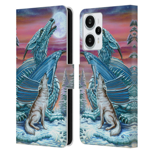 Ed Beard Jr Dragons Moon Song Wolf Moon Leather Book Wallet Case Cover For Xiaomi Redmi Note 12T