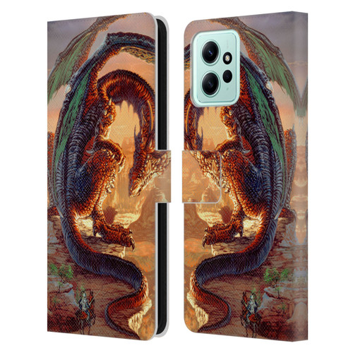 Ed Beard Jr Dragons Bravery Misplaced Leather Book Wallet Case Cover For Xiaomi Redmi 12