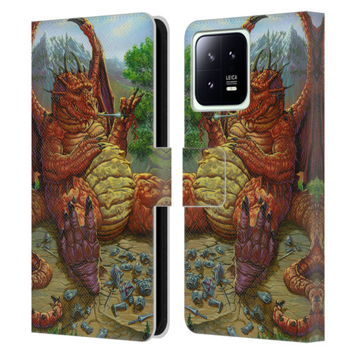 Ed Beard Jr Dragons Lunch With A Toothpick Leather Book Wallet Case Cover For Xiaomi 13 5G