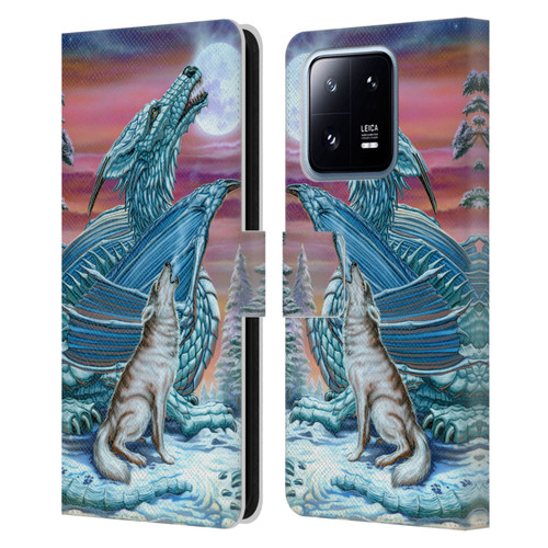 Ed Beard Jr Dragons Moon Song Wolf Moon Leather Book Wallet Case Cover For Xiaomi 13 Pro 5G