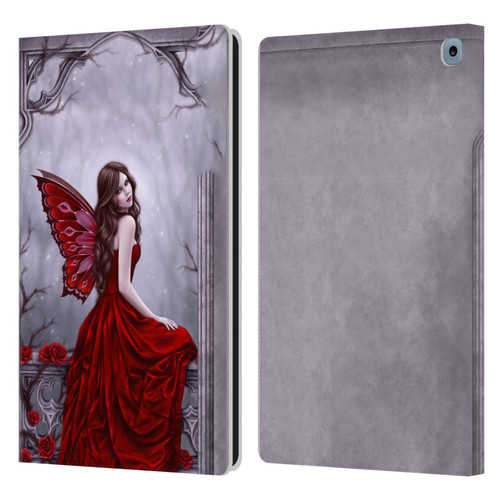 Rachel Anderson Fairies Winter Rose Leather Book Wallet Case Cover For Amazon Fire HD 10 / Plus 2021