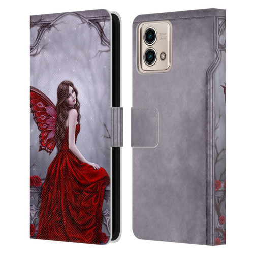 Rachel Anderson Fairies Winter Rose Leather Book Wallet Case Cover For Motorola Moto G Stylus 5G 2023
