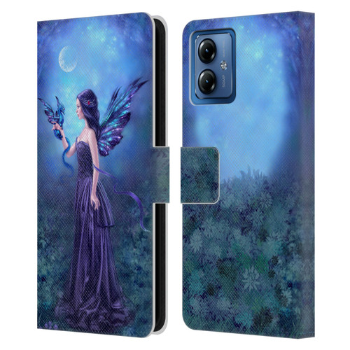 Rachel Anderson Fairies Iridescent Leather Book Wallet Case Cover For Motorola Moto G14