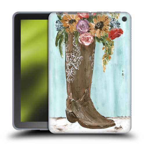 Haley Bush Floral Painting Boot Soft Gel Case for Amazon Fire HD 8/Fire HD 8 Plus 2020