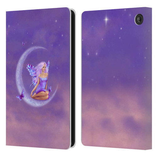 Rachel Anderson Pixies Lavender Moon Leather Book Wallet Case Cover For Amazon Fire 7 2022