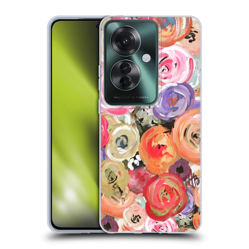 Haley Bush Floral Painting Colorful Soft Gel Case for OPPO Reno11 F 5G / F25 Pro 5G