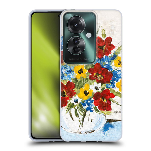 Haley Bush Floral Painting Patriotic Soft Gel Case for OPPO Reno11 F 5G / F25 Pro 5G