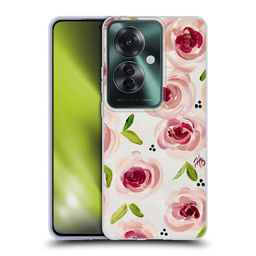 Haley Bush Floral Painting Pink Pattern Soft Gel Case for OPPO Reno11 F 5G / F25 Pro 5G