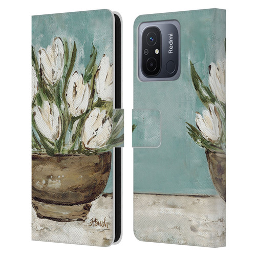 Haley Bush Floral Painting Tulip Bowl Leather Book Wallet Case Cover For Xiaomi Redmi 12C
