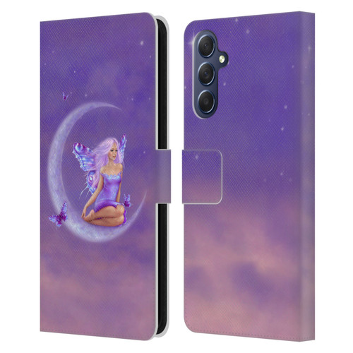 Rachel Anderson Pixies Lavender Moon Leather Book Wallet Case Cover For Samsung Galaxy M54 5G