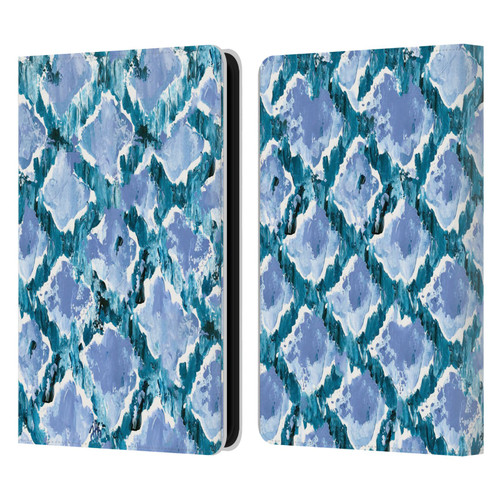 Haley Bush Pattern Painting Blue Diamond Leather Book Wallet Case Cover For Amazon Kindle 11th Gen 6in 2022