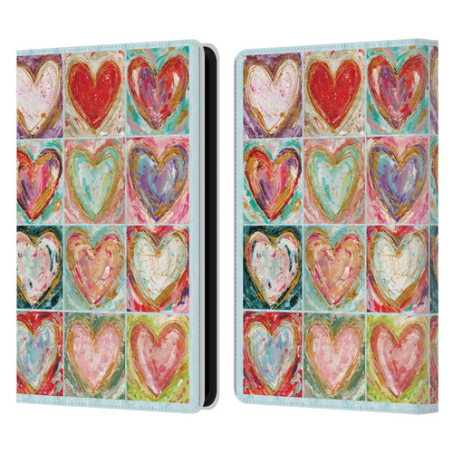Haley Bush Pattern Painting Hearts Leather Book Wallet Case Cover For Amazon Kindle Paperwhite 5 (2021)