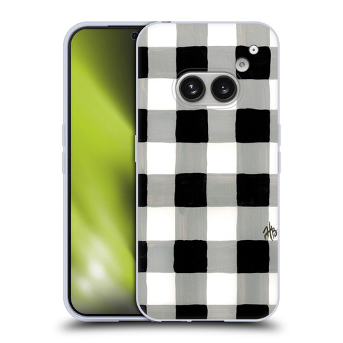 Haley Bush Pattern Painting Buffalo Check Black Soft Gel Case for Nothing Phone (2a)
