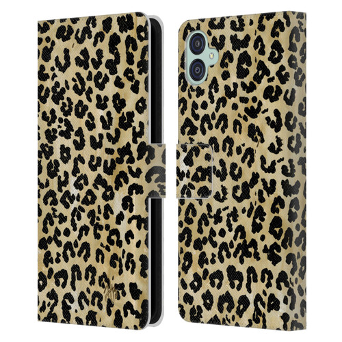 Haley Bush Pattern Painting Leopard Print Leather Book Wallet Case Cover For Samsung Galaxy M04 5G / A04e