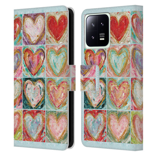 Haley Bush Pattern Painting Hearts Leather Book Wallet Case Cover For Xiaomi 13 5G