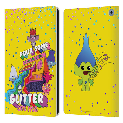 Trolls World Tour Key Art Glitter Print Leather Book Wallet Case Cover For Amazon Fire HD 10 / Plus 2021