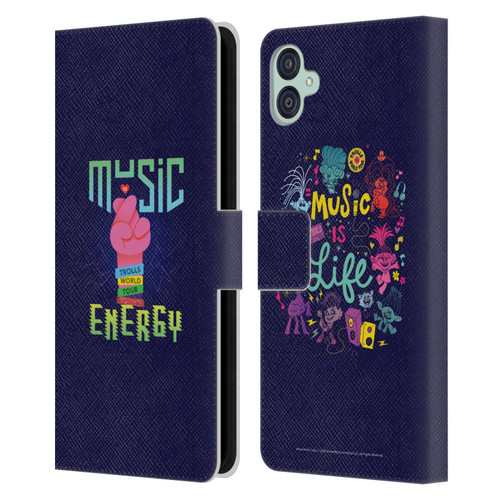 Trolls World Tour Key Art Music Is Energy Leather Book Wallet Case Cover For Samsung Galaxy M04 5G / A04e