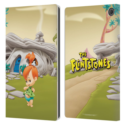 The Flintstones Characters Pebbles Flintstones Leather Book Wallet Case Cover For Amazon Fire Max 11 2023