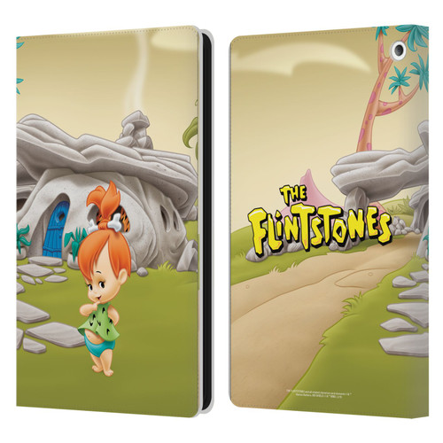 The Flintstones Characters Pebbles Flintstones Leather Book Wallet Case Cover For Amazon Fire HD 8/Fire HD 8 Plus 2020