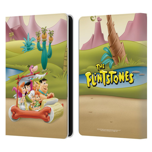The Flintstones Characters Stone Car Leather Book Wallet Case Cover For Amazon Kindle Paperwhite 5 (2021)