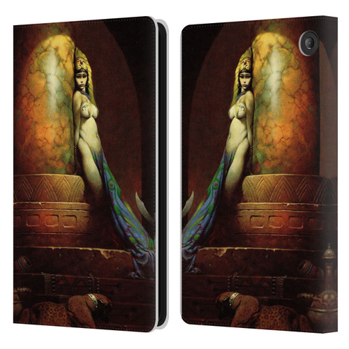 Frank Frazetta Fantasy Egyptian Queen Leather Book Wallet Case Cover For Amazon Fire 7 2022
