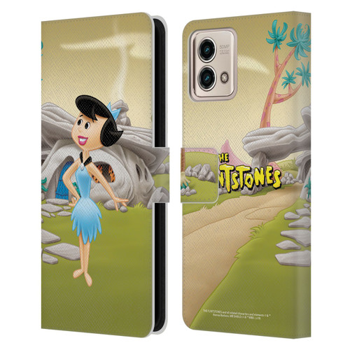 The Flintstones Characters Betty Rubble Leather Book Wallet Case Cover For Motorola Moto G Stylus 5G 2023