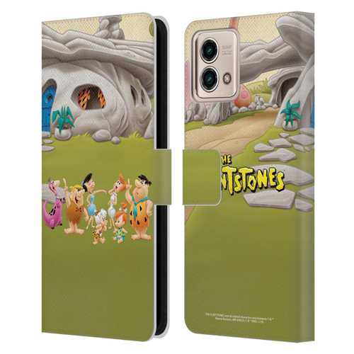 The Flintstones Characters Stone House Leather Book Wallet Case Cover For Motorola Moto G Stylus 5G 2023