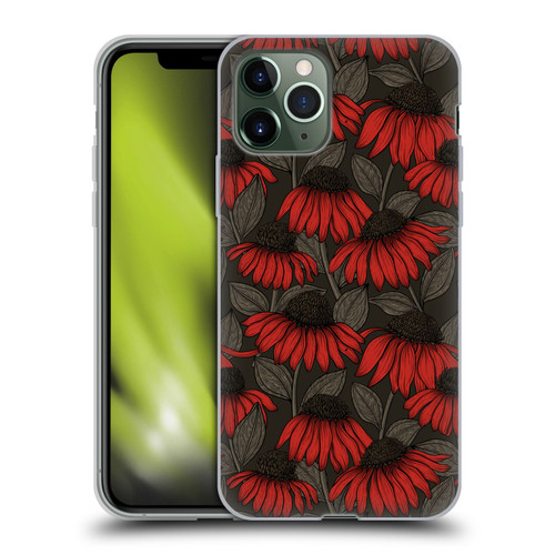 Katerina Kirilova Art Red Coneflowers Soft Gel Case for Apple iPhone 11 Pro