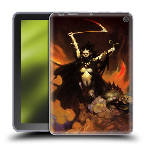 Frank Frazetta Fantasy Woman With A Scythe Soft Gel Case for Amazon Fire HD 8/Fire HD 8 Plus 2020