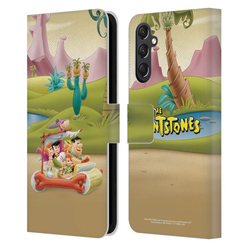 The Flintstones Characters Stone Car Leather Book Wallet Case Cover For Samsung Galaxy A24 4G / M34 5G