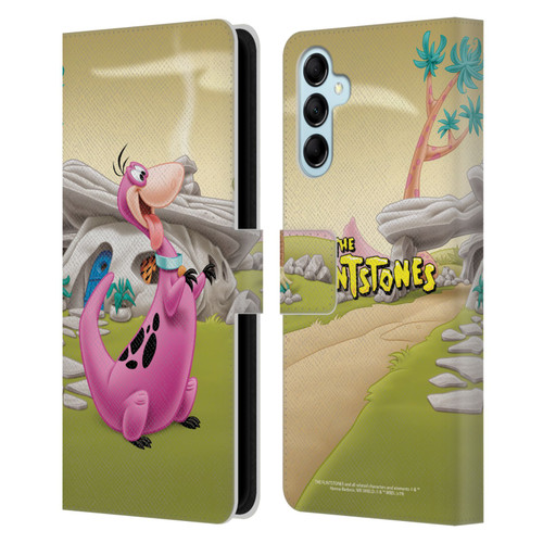 The Flintstones Characters Dino Leather Book Wallet Case Cover For Samsung Galaxy M14 5G
