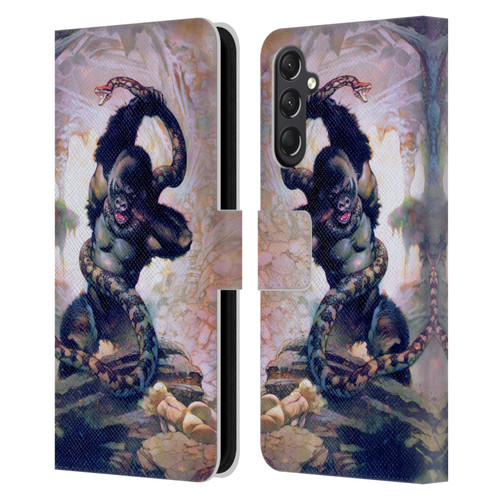 Frank Frazetta Fantasy Gorilla With Snake Leather Book Wallet Case Cover For Samsung Galaxy A24 4G / M34 5G