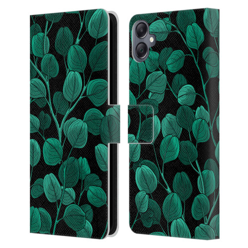 Katerina Kirilova Fruits & Foliage Patterns Eucalyptus Silver Dollar Leather Book Wallet Case Cover For Samsung Galaxy A05