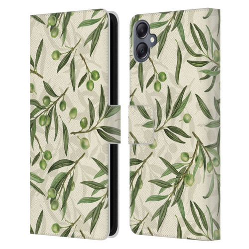 Katerina Kirilova Fruits & Foliage Patterns Olive Branches Leather Book Wallet Case Cover For Samsung Galaxy A05