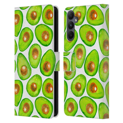 Katerina Kirilova Fruits & Foliage Patterns Avocado Leather Book Wallet Case Cover For Samsung Galaxy A05s