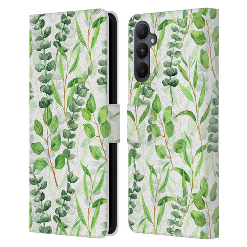 Katerina Kirilova Fruits & Foliage Patterns Eucalyptus Mix Leather Book Wallet Case Cover For Samsung Galaxy A05s