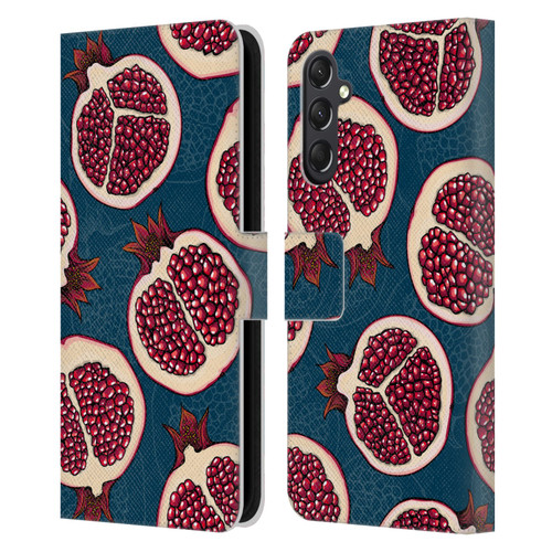 Katerina Kirilova Fruits & Foliage Patterns Pomegranate Slices Leather Book Wallet Case Cover For Samsung Galaxy A24 4G / M34 5G