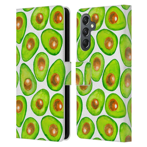 Katerina Kirilova Fruits & Foliage Patterns Avocado Leather Book Wallet Case Cover For Samsung Galaxy A25 5G
