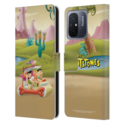 The Flintstones Characters Stone Car Leather Book Wallet Case Cover For Xiaomi Redmi 12C