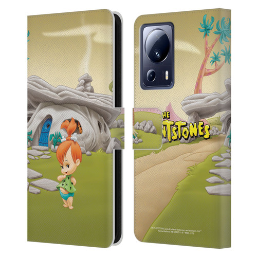 The Flintstones Characters Pebbles Flintstones Leather Book Wallet Case Cover For Xiaomi 13 Lite 5G