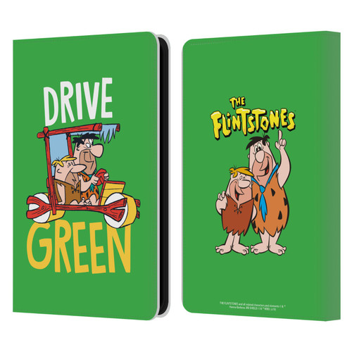The Flintstones Graphics Drive Green Leather Book Wallet Case Cover For Amazon Kindle 11th Gen 6in 2022