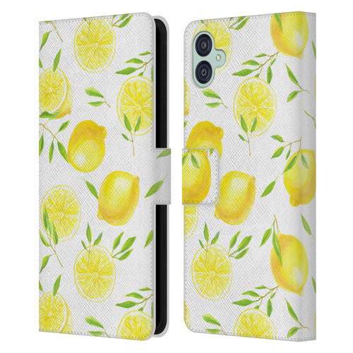 Katerina Kirilova Fruits & Foliage Patterns Lemons Leather Book Wallet Case Cover For Samsung Galaxy M04 5G / A04e