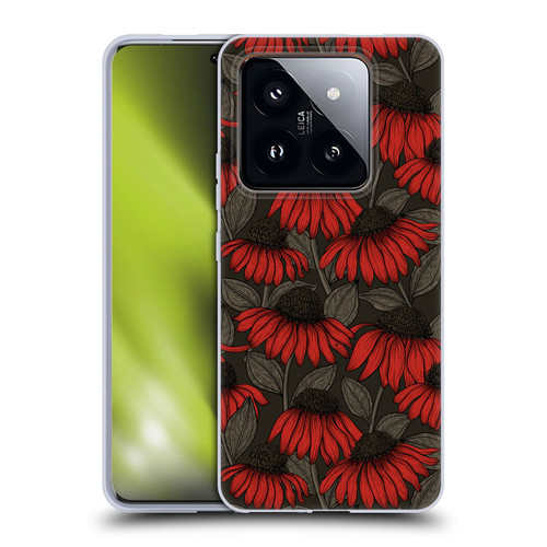 Katerina Kirilova Art Red Coneflowers Soft Gel Case for Xiaomi 14 Pro