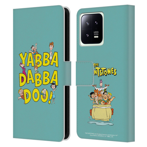 The Flintstones Graphics Yabba-Dabba-Doo Leather Book Wallet Case Cover For Xiaomi 13 5G