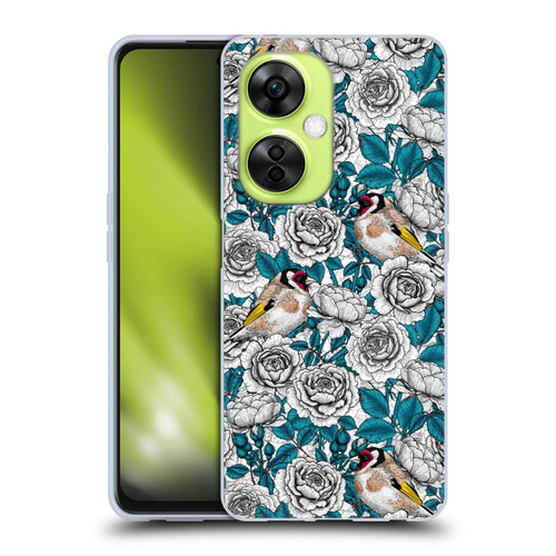 Katerina Kirilova Floral Patterns White Rose & Birds Soft Gel Case for OnePlus Nord CE 3 Lite 5G