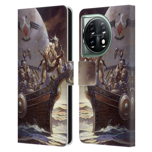 Frank Frazetta Medieval Fantasy Kane on Golden Sea Leather Book Wallet Case Cover For OnePlus 11 5G