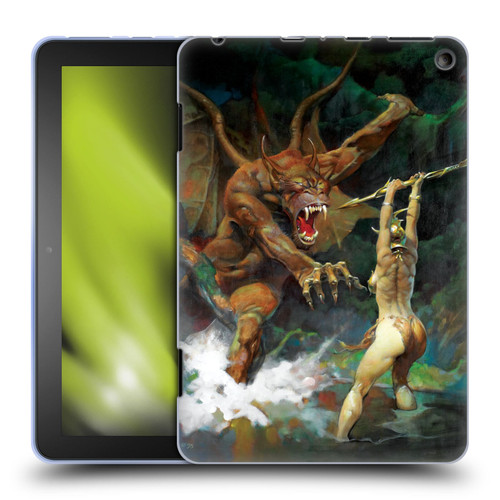 Frank Frazetta Medieval Fantasy Girl and the Beast Soft Gel Case for Amazon Fire HD 8/Fire HD 8 Plus 2020