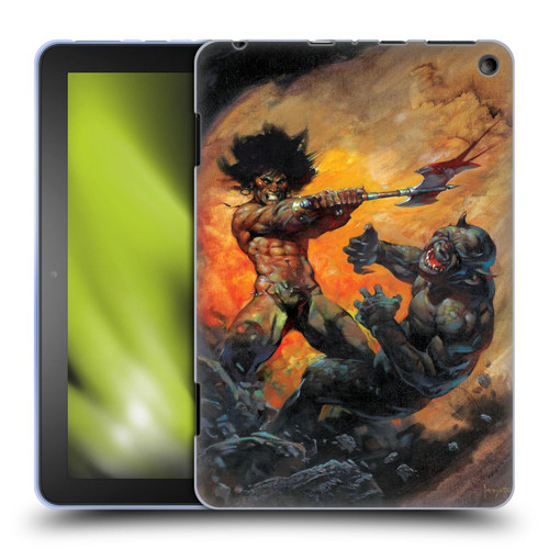 Frank Frazetta Medieval Fantasy Viking Slayer Soft Gel Case for Amazon Fire HD 8/Fire HD 8 Plus 2020