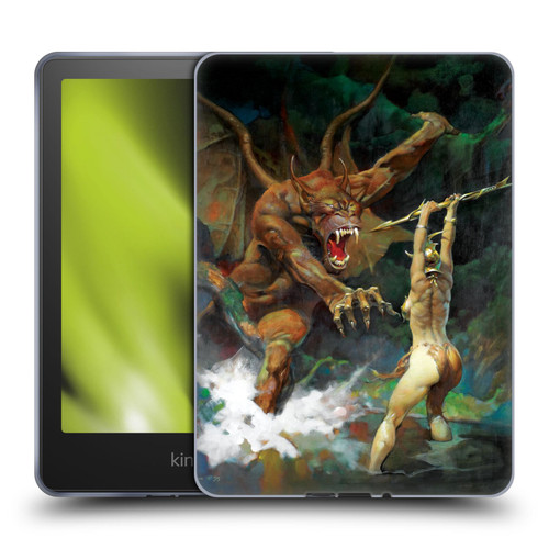 Frank Frazetta Medieval Fantasy Girl and the Beast Soft Gel Case for Amazon Kindle Paperwhite 5 (2021)