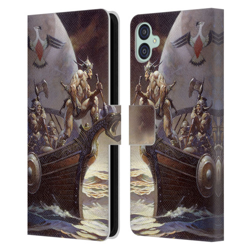 Frank Frazetta Medieval Fantasy Kane on Golden Sea Leather Book Wallet Case Cover For Samsung Galaxy M04 5G / A04e
